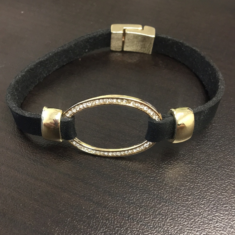 Black wrap bracelet with magnetic clasp